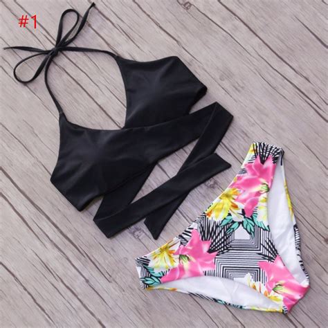 Sexy Digital Printing Two Pieces Swimwear Bikini On Luulla