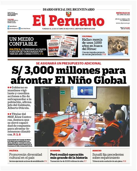 Diario El Peruano On Twitter Buenos D As Esta Es La Portada De Hoy