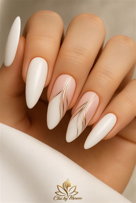 White Nude Almond Nails U As Almendradas Nude Y Blancas In Wedding Nails White Nails