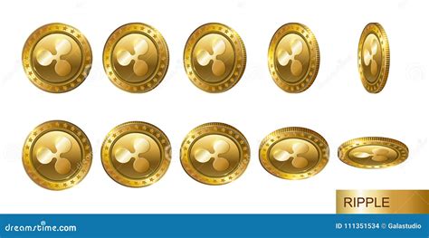 Ripple Set Of Realistic D Gold Crypto Coins Editorial Stock Image