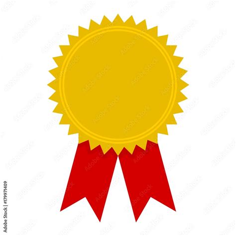 Badge With Ribbons Icon Award Ribbon Stock Vector Adobe Stock