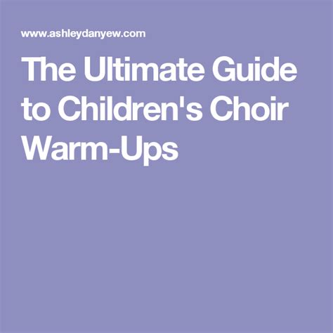 The Ultimate Guide to Children's Choir Warm-Ups | Choir warm ups, Choir, Country decor