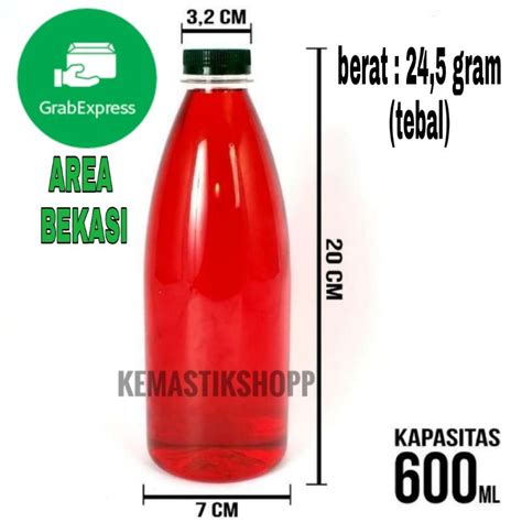 Jual Botol Valencia Cantik 600ml TEBAL 24 5 Gram KHUSUS GRAB GOJEK