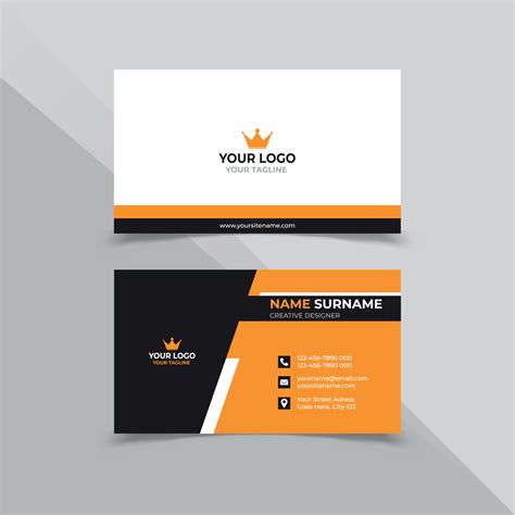 Minimal Business Card Design Template white orange and black color ...