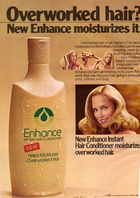 1980 Enhance Conditioner Shampoo Prell Shampoo Hair Print Hair Shampoo