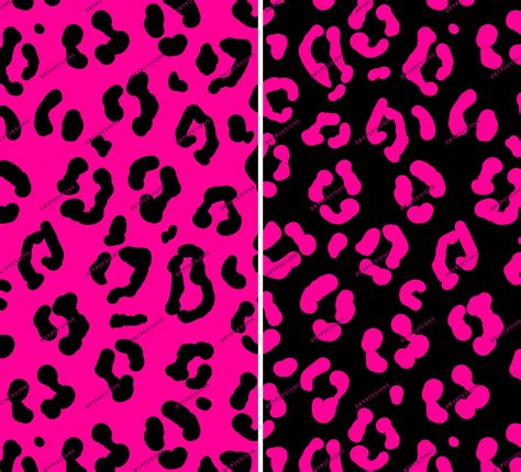 Hot Pink Black Leopard Print Seamless Digital Paper Etsy
