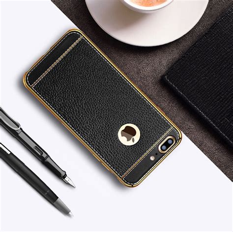 Litchi Lychee Grain Luxury Plating Soft Pu Leather Tpu Silicone Phone