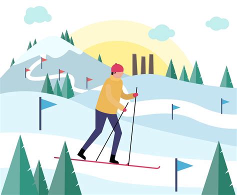 Skiing Man Vector Vector Art Graphics Freevector