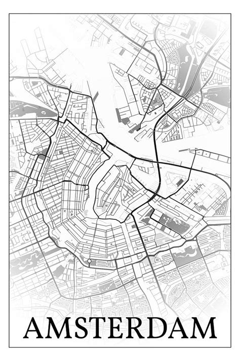 Amsterdam Netherlands City Map Digital Art By Dandi Studio Fine