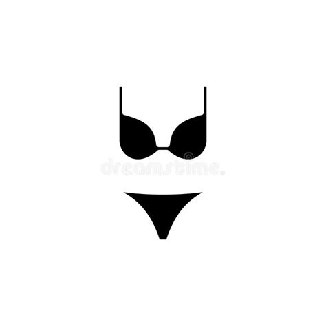 Icono Del Bikini Con Estilo Del Glyph En Sólido Negro Ilustración del Vector Ilustración de