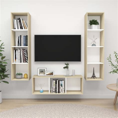 Vidaxl Tv Stand Set Tv Console Tv Unit Media Unit 3 Piece Engineered