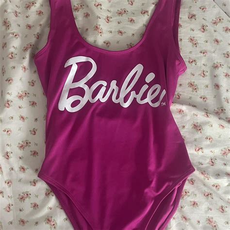 Barbie Womens Pink Swimsuit One Piece Depop