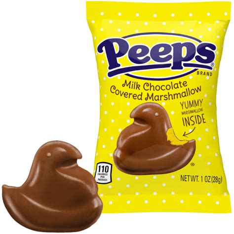 Peeps Milk Chocolate Covered Marshmallow Chick 1oz 28g Poppin Candy