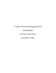 5 1 Report Process For Managing Innovation Docx 5 1 Report Process