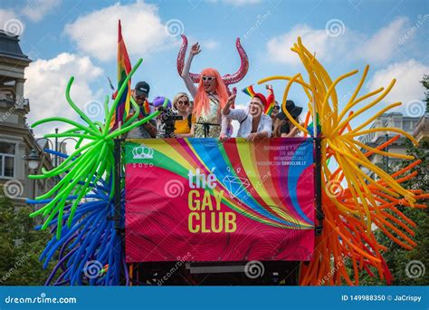 SOHO Bus With Drag Queens At Baltic Pride Event Men Dressed As Woman On Gay Parade Editorial