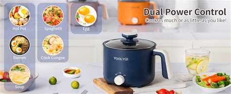 Amazon Yoolyqi Hot Pot Electric L Mini Ramen Cooker With Temp Settings Portable