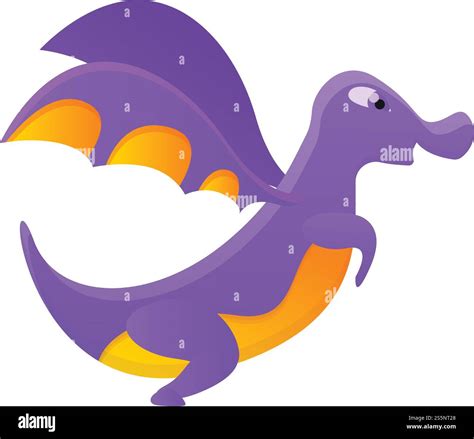 Purple Dragon Icon Cartoon Of Purple Dragon Vector Icon For Web Design