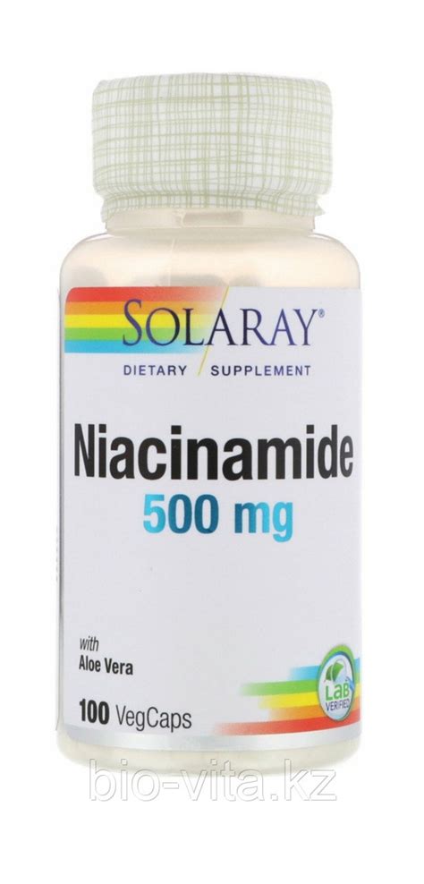 Ниацинамид Витамин В3 Никотинамид. Niacinamide 500 мг. 100 капсул. (id ...