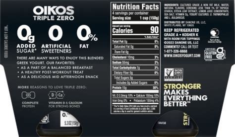 Oikos® Triple Zero Vanilla Nonfat Greek Yogurt 4 Ct 53 Fl Oz