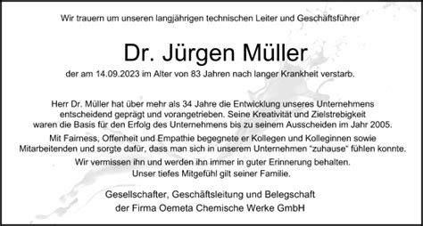 Traueranzeigen Von J Rgen M Ller Hamburgertrauer De