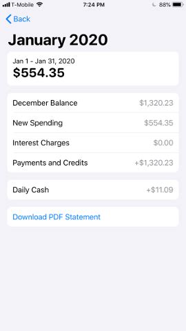 how to view apple card statement