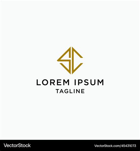 letter sc initial logo icon design template vector image