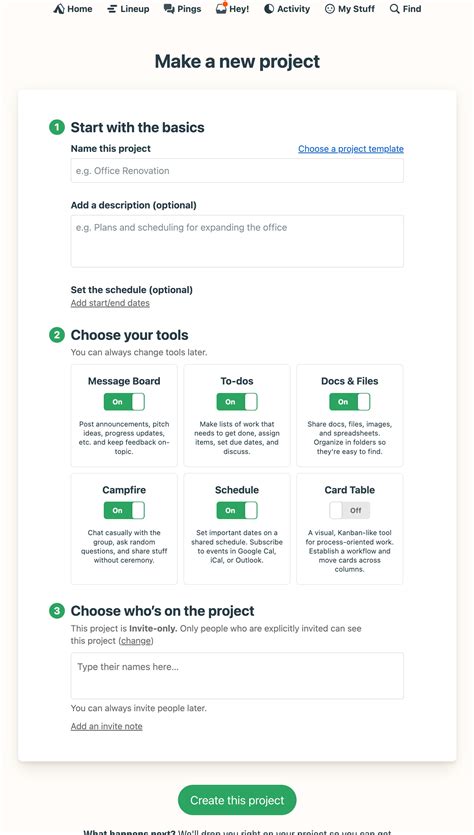 Projects - Basecamp Help