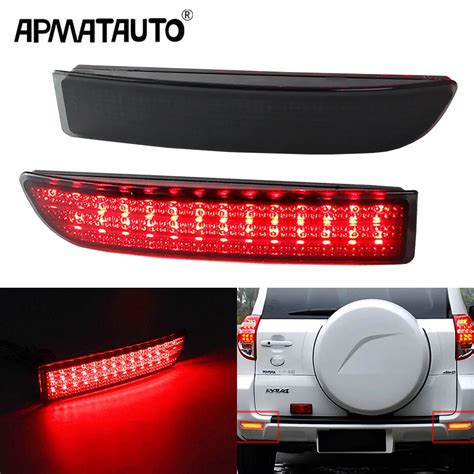 2pcs Red Smoke Lens Led Tail Light Parking Brake Rear Bumper Fog Light