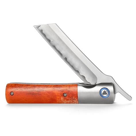 Trivisa Kira-02O Folding Knife Wood Bone/Titanium Handle SKD11 Plain ...