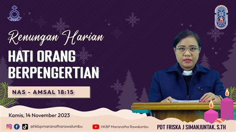 Renungan Harian Kamis Desember Hkbp Maranatha Rawalumbu