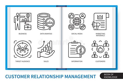 Customer Relationship Management Crm Infographics Linear Icons