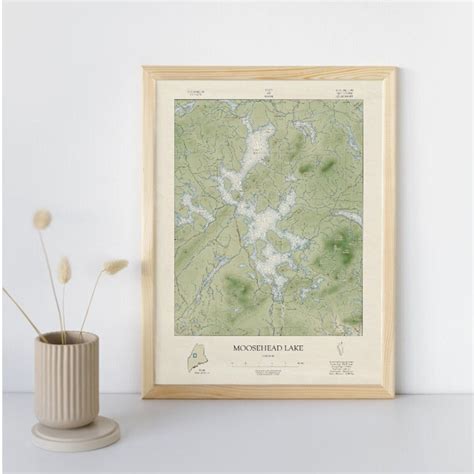 Moosehead Lake Map Moosehead Lake Maine Moosehead Lake Map Print