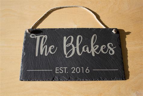 Personalised Slate Sign Custom Slate Plaque Engraved Etsy