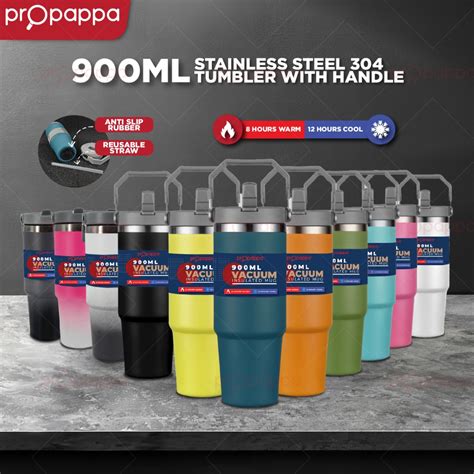 Propappa ML Thermos Tumbler With Handle Hot And Cold Flask Stainless Steel Vacuum Bottle