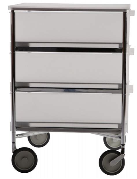 Тумба на колесиках "mobil" (Kartell) серый пластик 49x63x48 см. 18048 ...