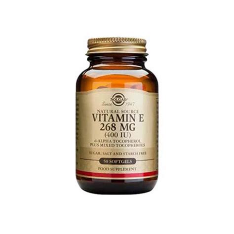 Solgar Vitamin E 400 Iu 50 Kapsül | Dermolist.com da!