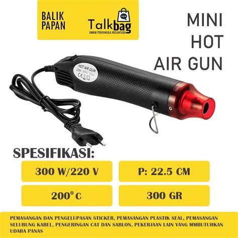 Jual Mini Hot Gun Heat Gun Low Watt W Electric Alat Pemanas Multifungsi Heatgun Shopee