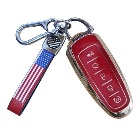 Ford Key Fob Cover With Keychain American Flag Full Protection Key Case