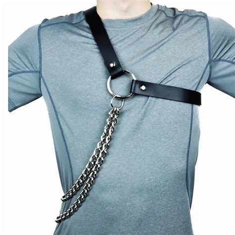 Arnés de pecho gótico Gay para hombres y mujeres cinturones de cuero PU correas de Bondage