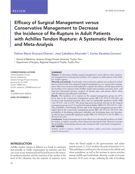 Pdf Efficacy Of Surgical Management Versus Conservative Management To