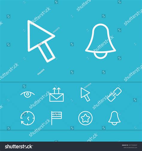 Network Icons Set Flag Star Clock Stock Vector Royalty Free