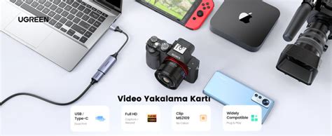 Ugreen P Hz Usb Type C Video Capture Kart Hdmi G R Nt Yakalama