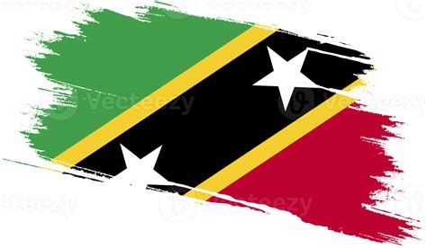 Saint Kitts And Nevis Flag In Grunge Style 12025288 PNG