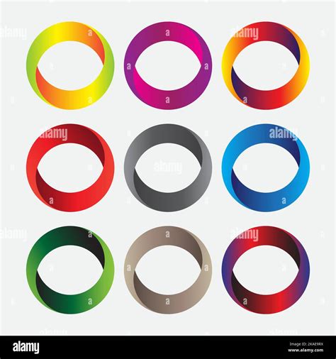 A Vector Illustration Of Colorful Gradient Circle Icons On A White