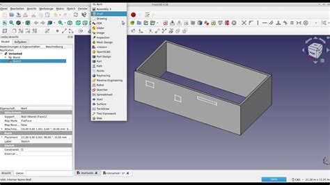 Freecad Durchbr Che Architektur Anleitung Tutorial Cad Youtube