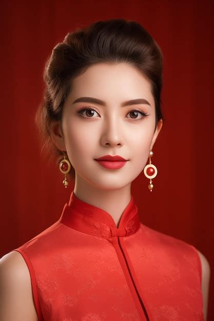 Premium Ai Image Beautiful Chinese Woman Wears Traditional Clothes