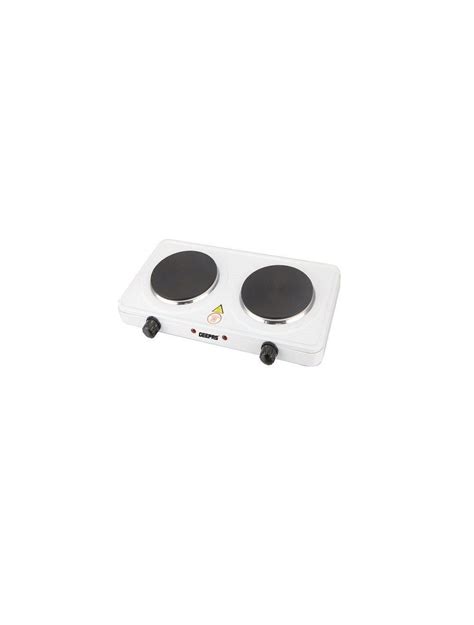 Geepas Ghp Electric Double Hotplate With Auto Thermostat White