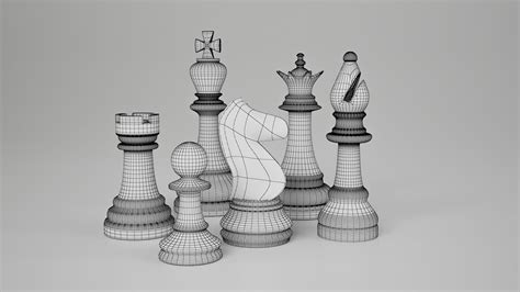 Chess Pieces 3D Model