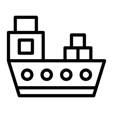 Cargo Ship Line Icon Design Vector Art At Vecteezy