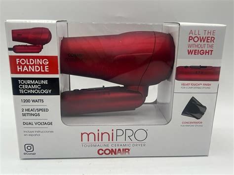 Conair Mini Pro Tourmaline Ceramic Hair Dryer Brand New Red Ebay